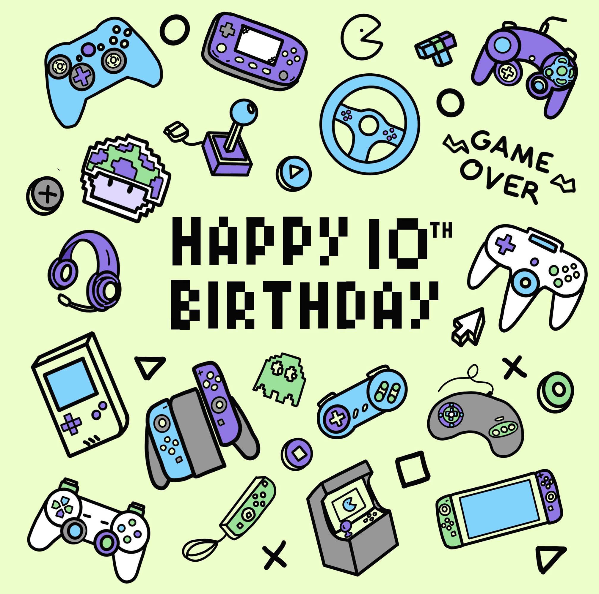 10th Birthday Gaming Card