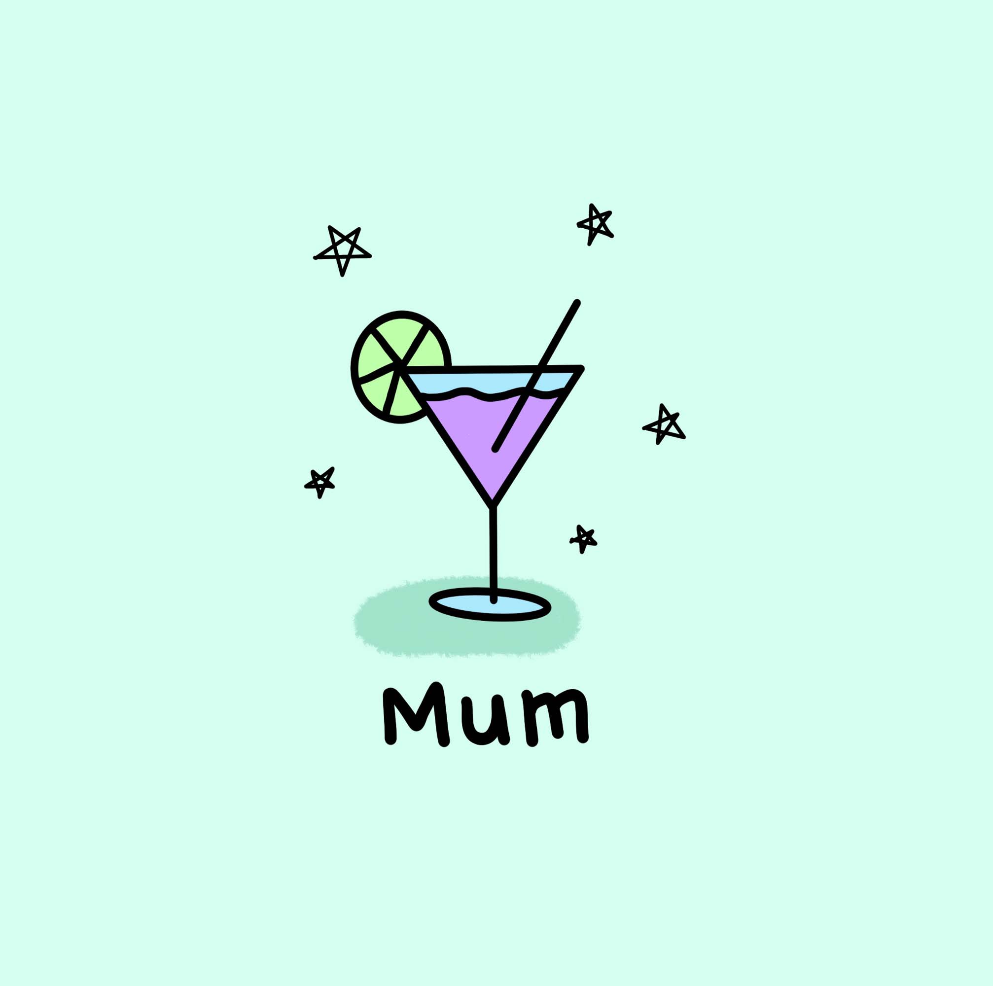 Mum Cocktail Birthday Card