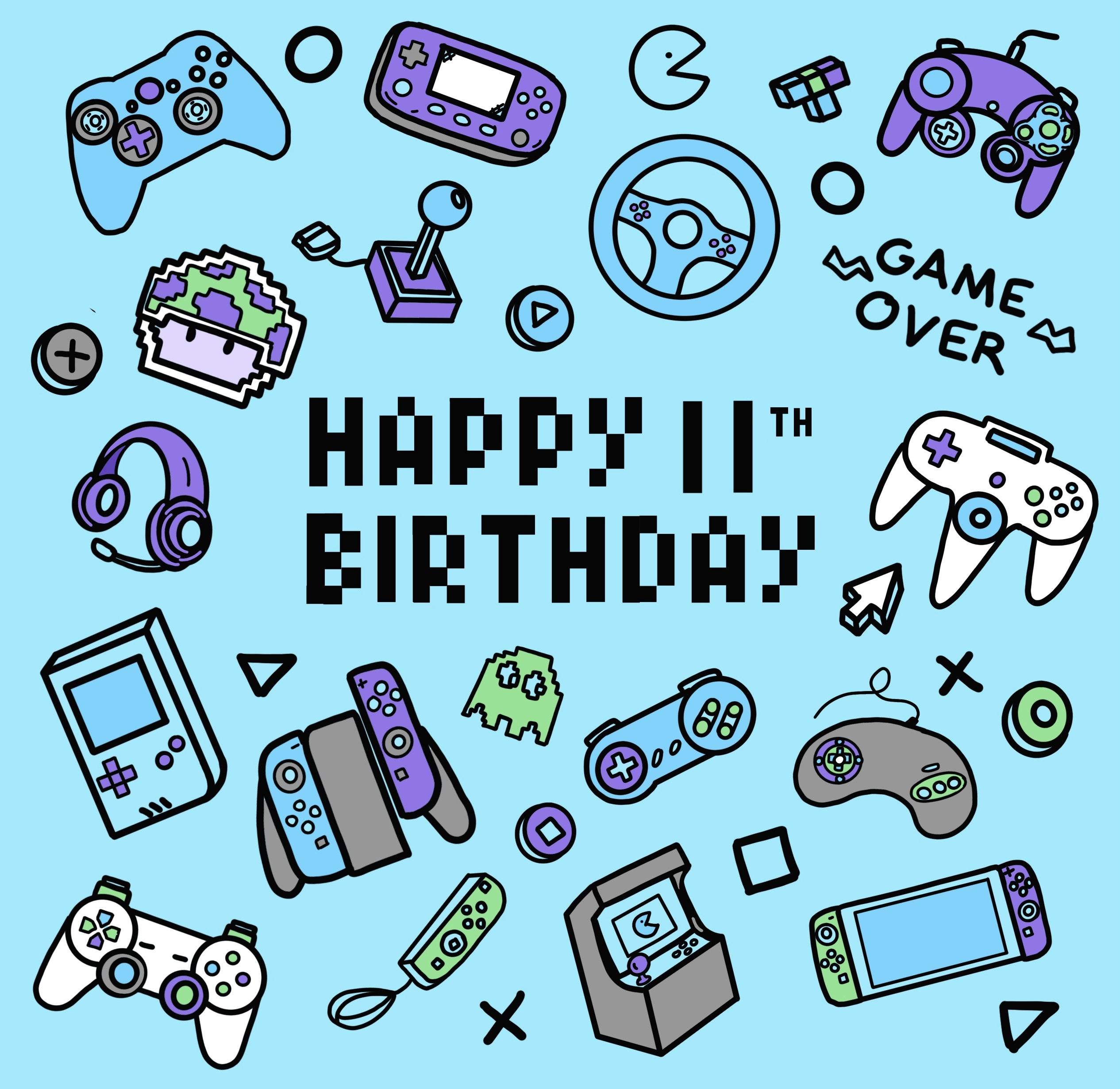 11th Birthday Gaming Card