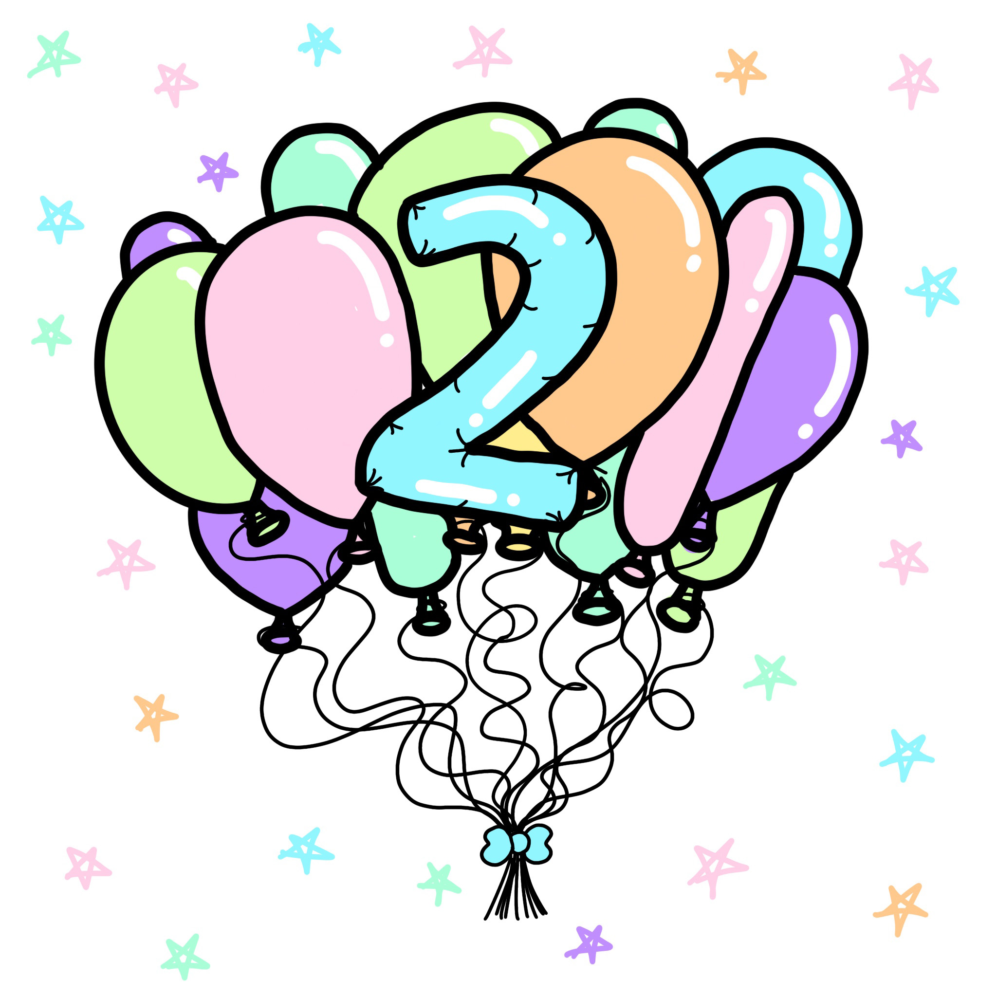 2nd Birthday Balloons Card
